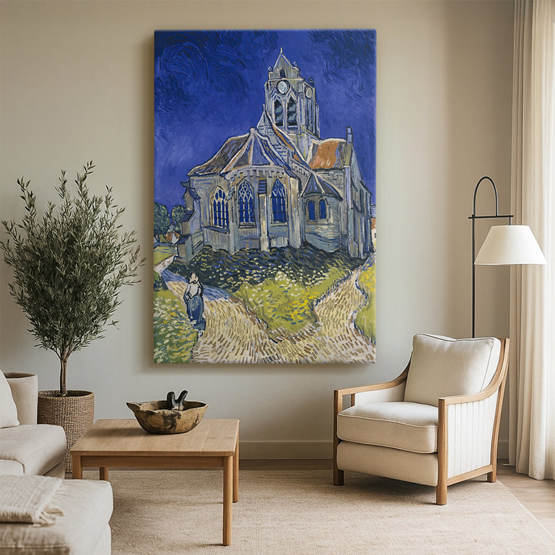 «The Church at Auvers», toile tendue par Vincent Van Gogh, 32 x 48