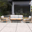 5-Piece Acacia Wood Modular Outdoor Sofa Set-607772857
