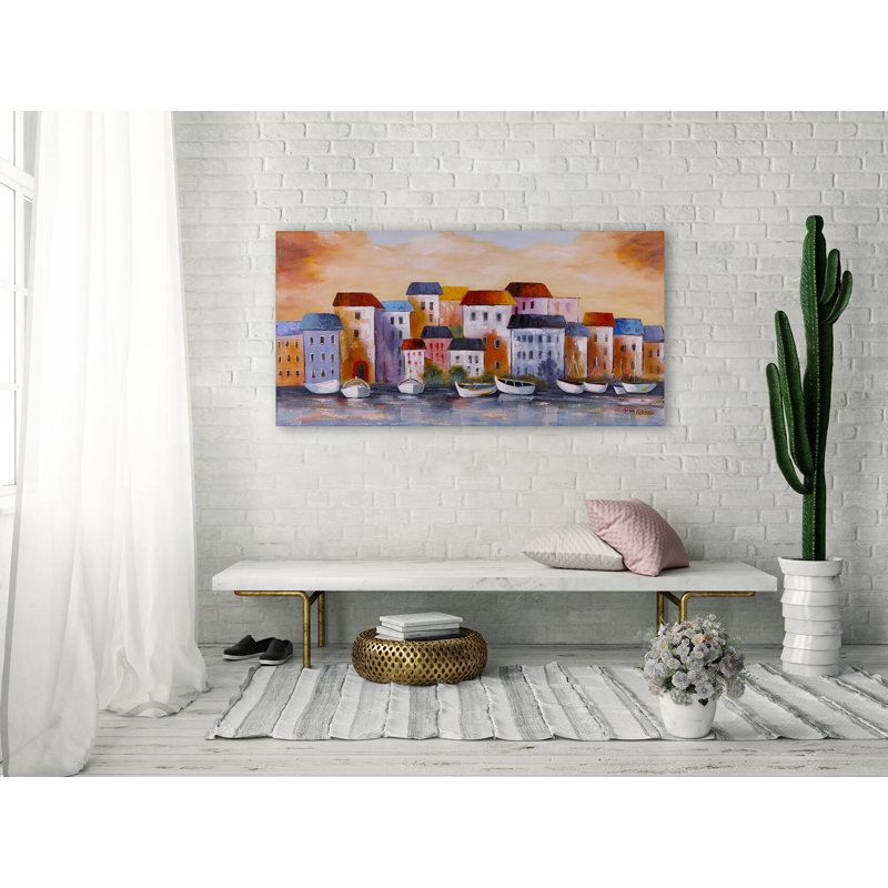 Hand -painted Acrylic Painting Print on Cinque Terre