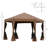 Outsunny Hexagonal Pop Up Gazebo, Heavy Duty Outdoor Canopy Tent With 6 Mesh Sidewall Netting, 3-Level Adjustable Height And Strong Steel Frame, Brown