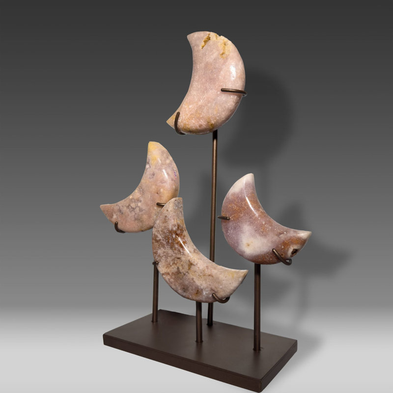 Pink Amethyst Crescent Moon Display