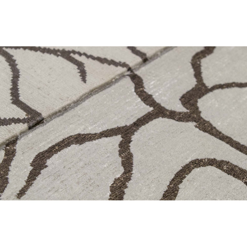 Hand-Knotted High-Quality Brown and Gray Area Rug