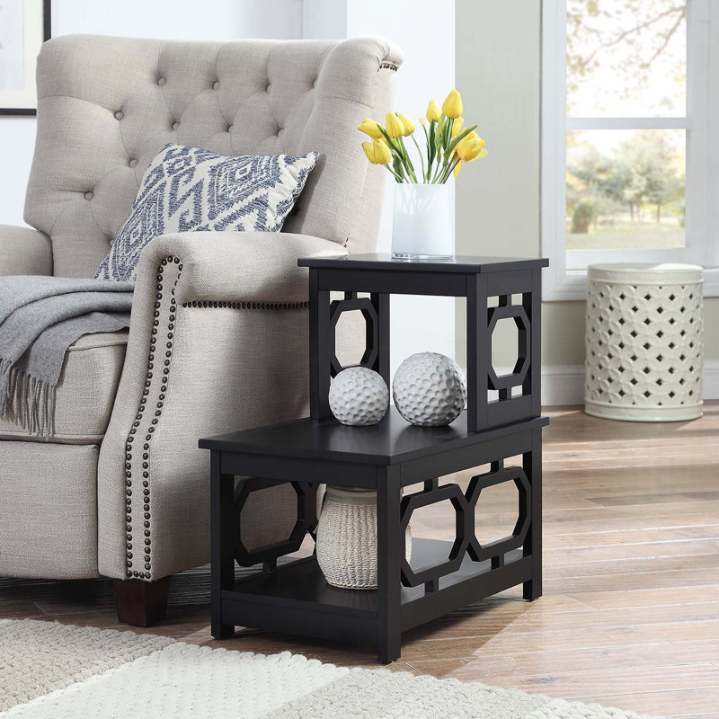 Table de bout avec rangement Neylandville, Noir