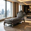 Chaise longue capitonnée en similicuir