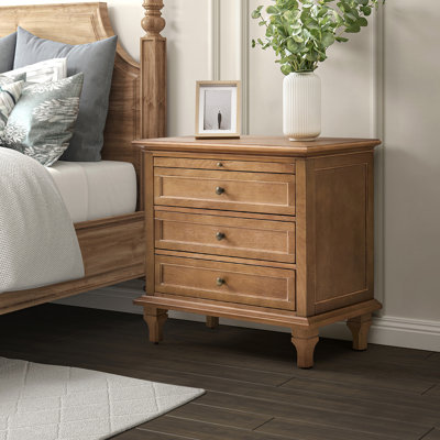 Dominic Country 72cm W 3 - Drawer Bedside Table