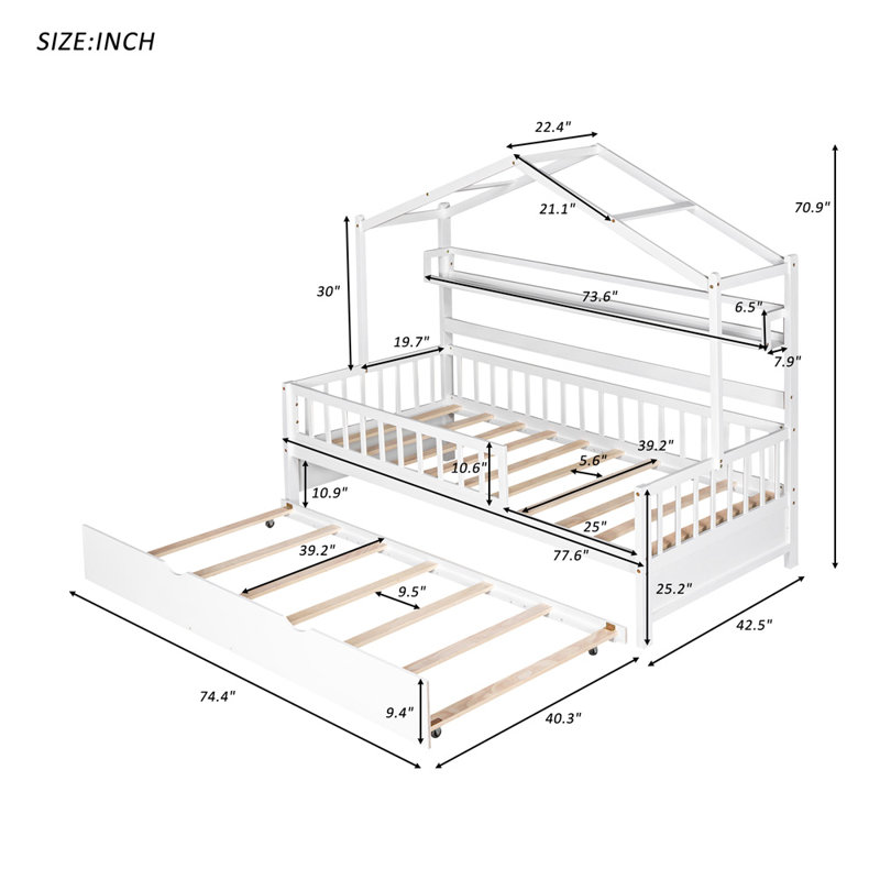 Herbie Bed Frame, Twin, White
