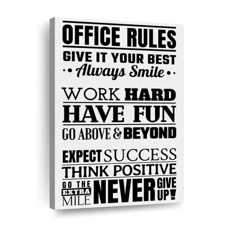 " Fun Office Rules Multi Panel Canvas Canvas Print " by HomeyNotes Studio, 24" H x 16" W x 1.25" D