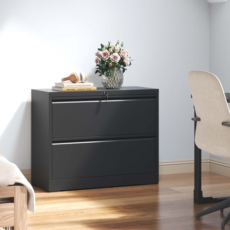 Makeace 2 Drawer Lateral File Cabinet with Lock, Metal Filing Cabinets for Home Office Storage, Letter/Legal/A4,Assembly Required 