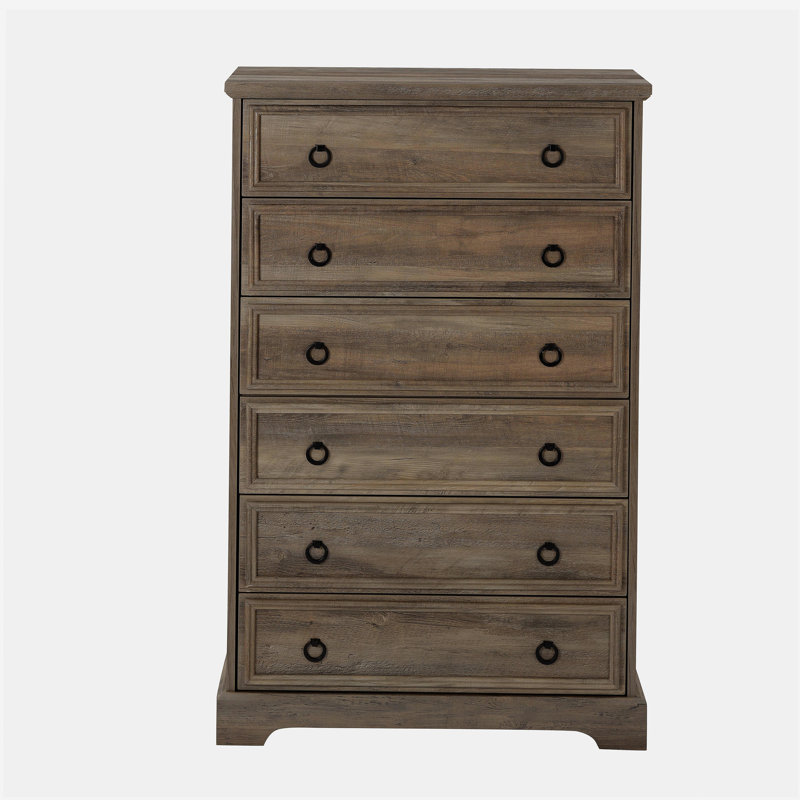 Armoire moderne à 6 tiroirs, garde-robe de chambre à coucher, armoire à tiroirs hauts et garde-robe de rangement - salle de séjour à cadre texturé facile à saisir, couloir