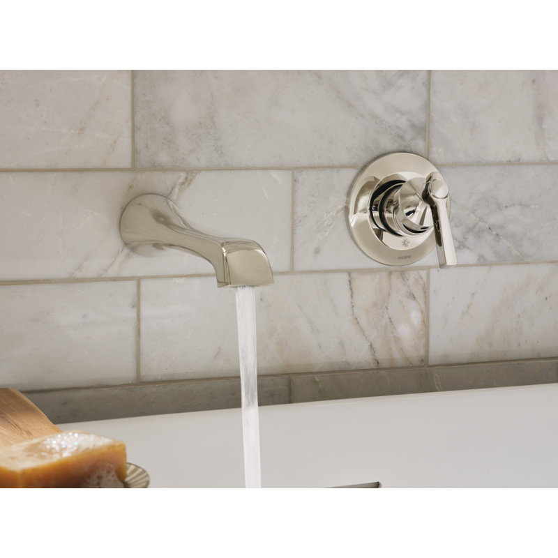 Flara Single Handle Wall Mount Tub Filler High Flow Tub Faucet With 10" Spout Reach, Chrome