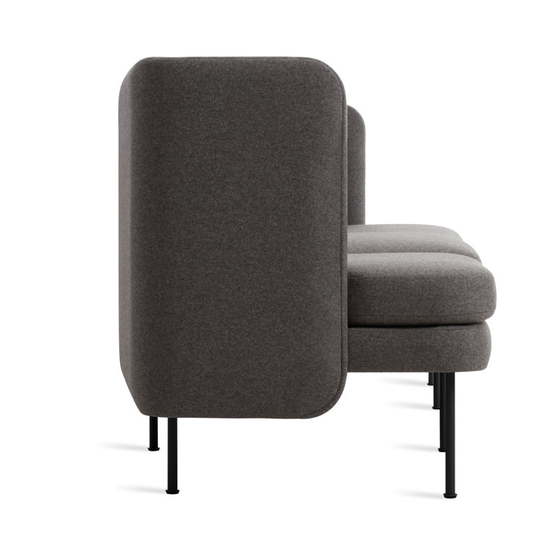 Bloke Sofa, Gabro Gray Wool Blend, 34" H x 95" W x 32" D, Oblivion