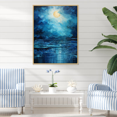 «Jaivian Teal Yellow Ocean Serenade Pastoral V», reproduction sur toile