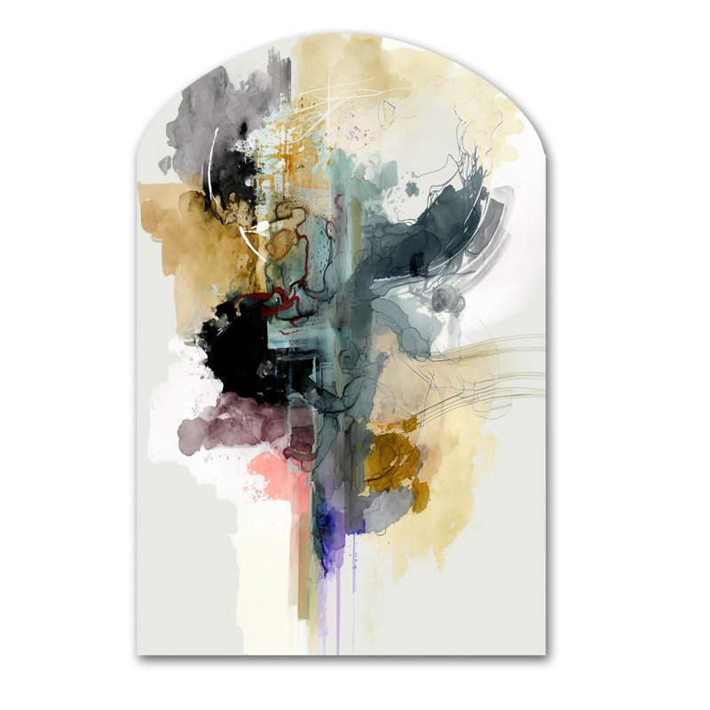 Alizarin, ordre II - art abstrait encre liquide encre liquide, H 34 po x l 25 po