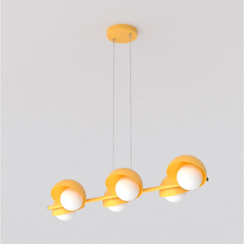 - Light Matt Pendant, Orange, 6 Lights