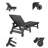 Lounge Chair Outdoor With Wood-Like Texture, 5-Position Adjustable Chaise Lounge With Cup Holder & Wheels, Heavy-Duty HDPE Patio Chair For Poolside & Deck (400Lbs Capacity)-1453136851