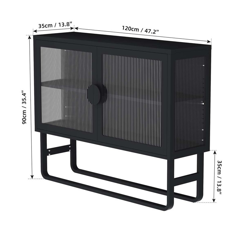 Jaimz 35.43'' Wide 1 - Shelf Storage Cabinet, Black