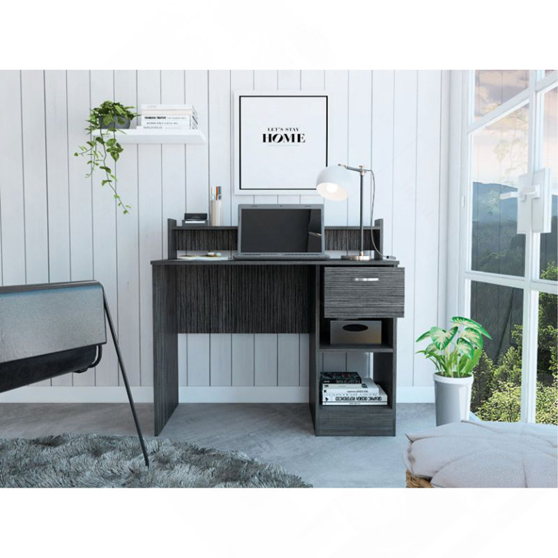 Bureau d'écriture Portland à 2 tablettes et 1 tiroir Portland chêne fumé