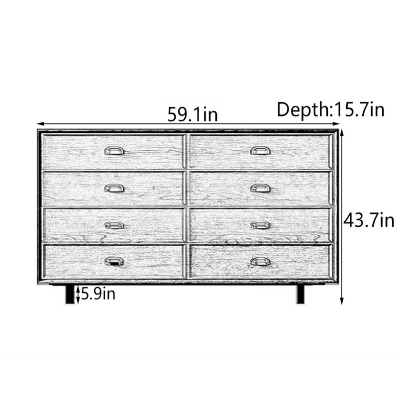 Bromley, H 43,7 po x l 59,1 po x P 15,7 po
