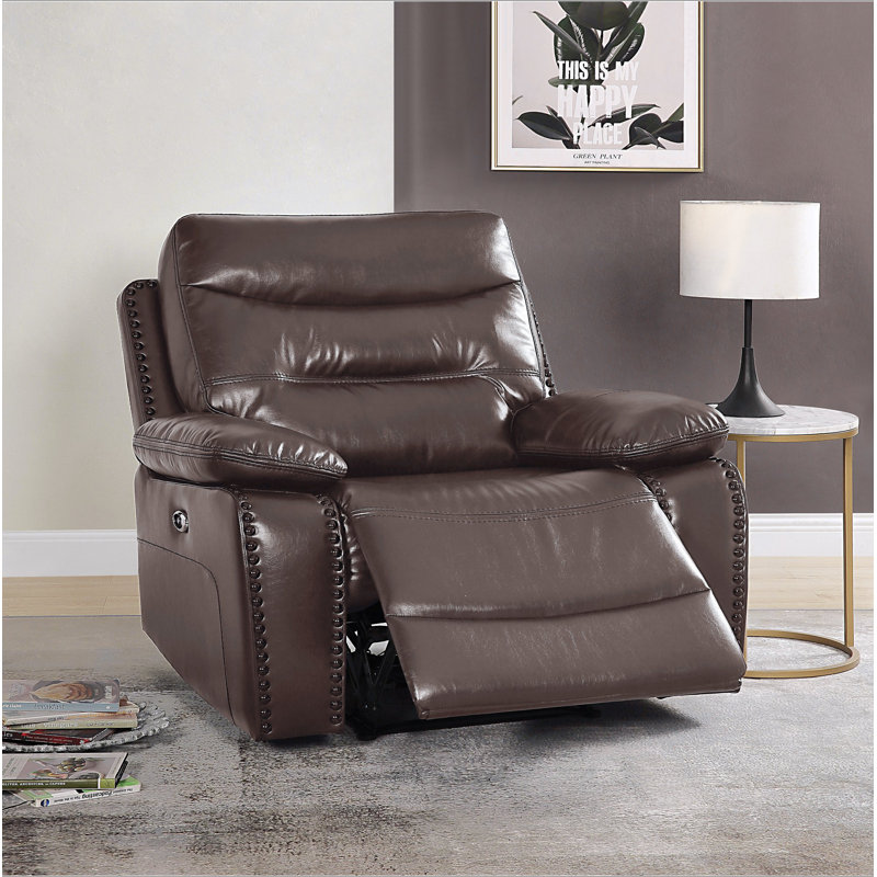 Aashi Brown Leather-GEL Match Recliner Chair
