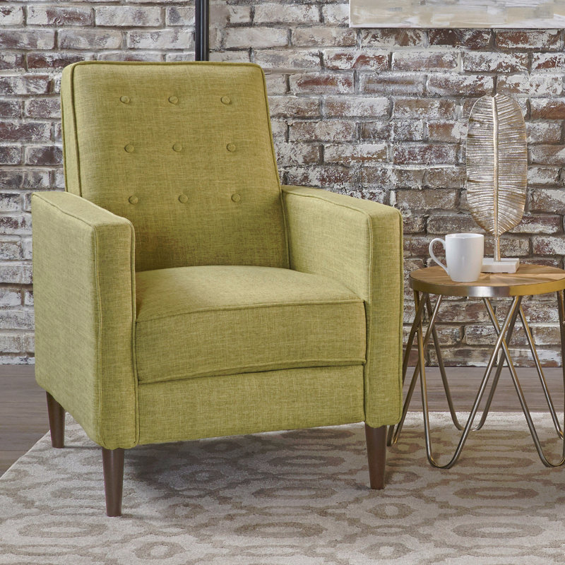 Tissu rembourré en tissu avec fauteuil inclinable Mid-Century moderne avec fonction inclinable Canapé simple à dossier inclinable avec fonction de siège inclinable Canapé rembourré avec coussin de siège plus épais avec pieds en bois