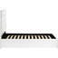 Lit simple avec revêtement blanc, aspect bas et support de matelas robuste sans plateforme-130164647
