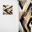 Everley Black And Gold Geometric Tiles III - Abstract Curtain - Velvet Room Darkening - 1 panel-835078738