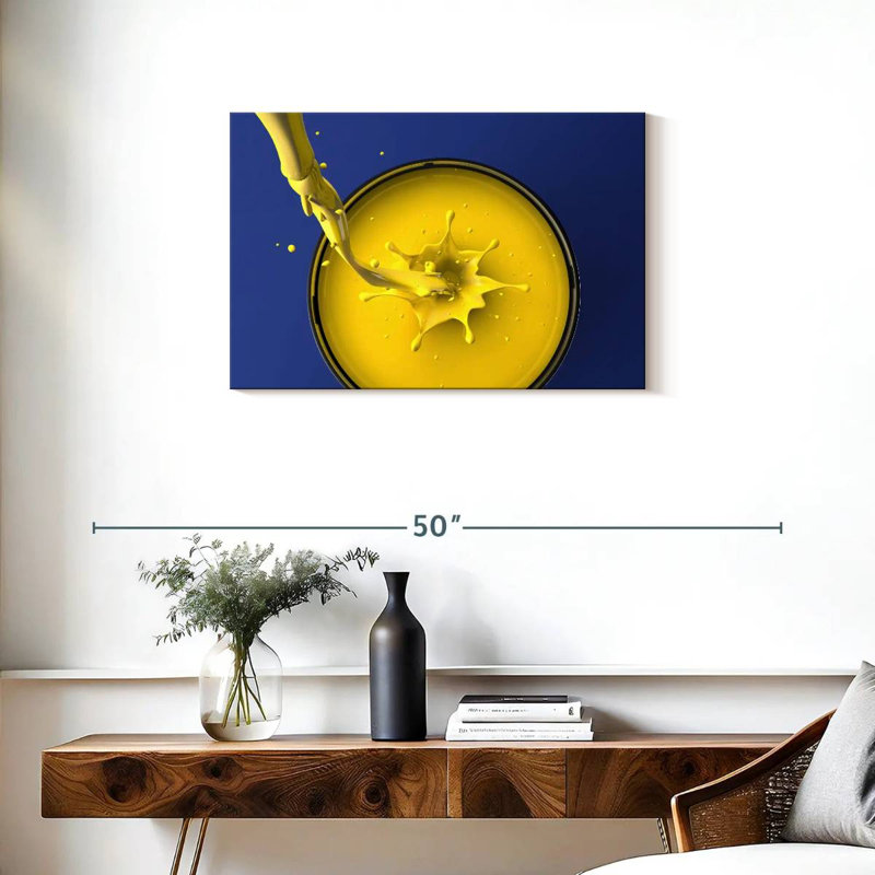 Senne Yellow Paint Splash, 20" H x 30" W
