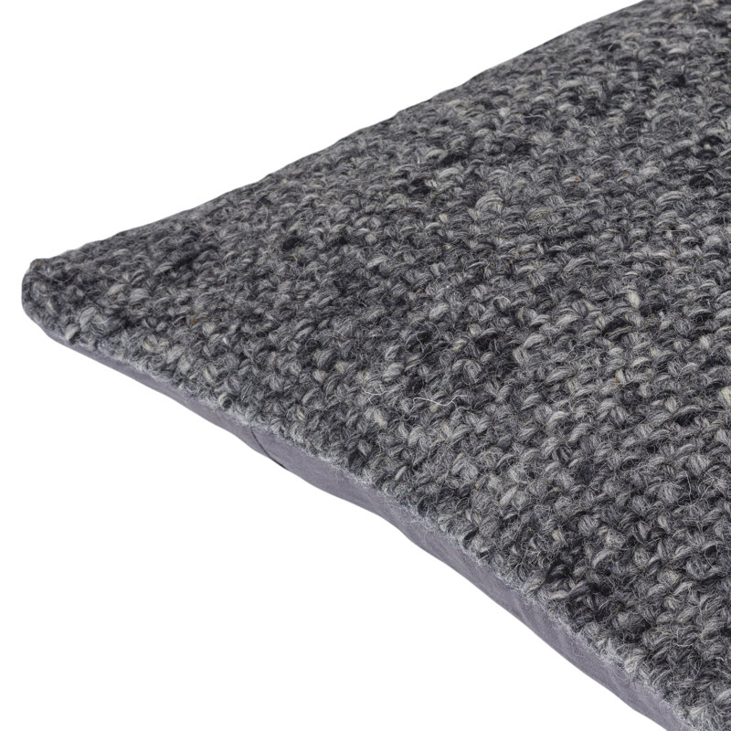 Coussin Ellingson, H 22 po x l 22 po, Housse de coussin seulement - sans coussin, Noir