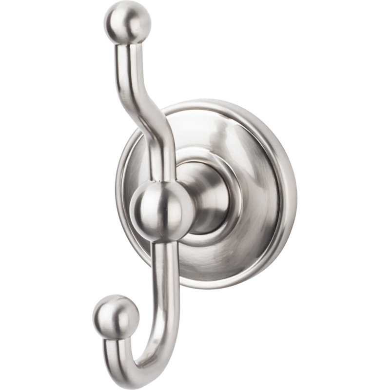 Edwardian Bath Wall Mounted Plain Hooks, Brushed Satin Nickel