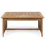 Table basse de 40 po x 24 po de 18,72 po de hauteur en bois avec patine brune et bordure bronze antique