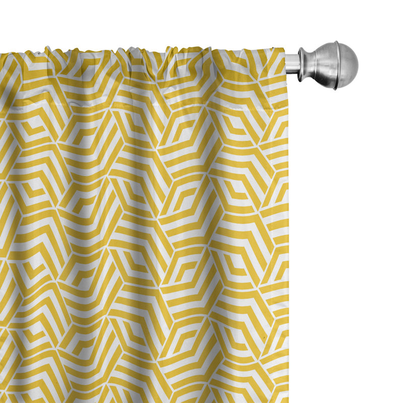Geometric Semi-Sheer Rod Pocket Curtain Panels, 28" x 63"