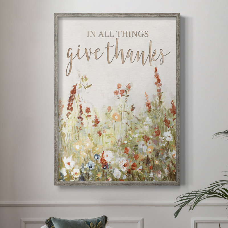 Give Thanks Framed Print - Solid Wood, 11" H x 9" W