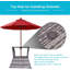 Nantan Rattan Outdoor Coffee Table with Umbrella Hole Grey