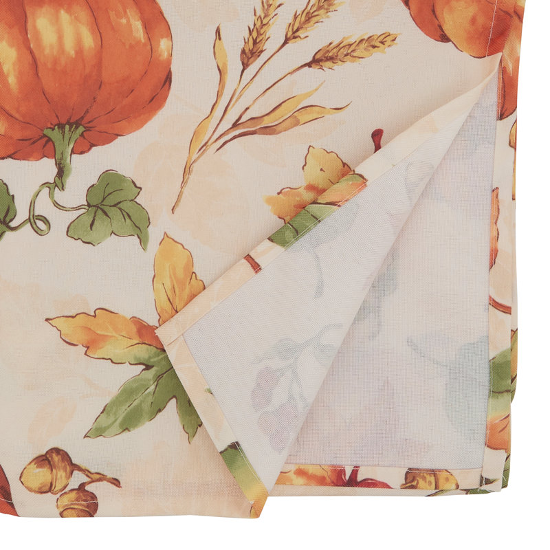 65 x 160 in. Fall Pumpkin Oblong Polyester Tablecloth, Orange