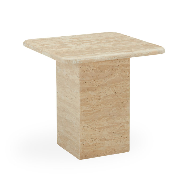Stone Top End Table, 17" H x 18" W x 18" D