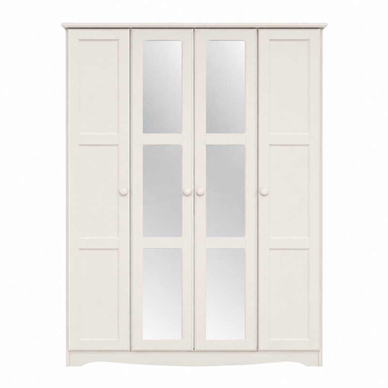 Armoire-penderie 100% bois massif Arieyana, Blanc