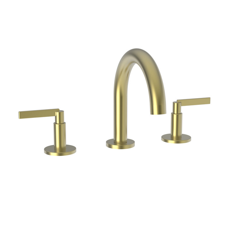 Tolmin Widespread Bathroom Faucet with Drain Assembly, Satin Brass (PVD), Lever Handle