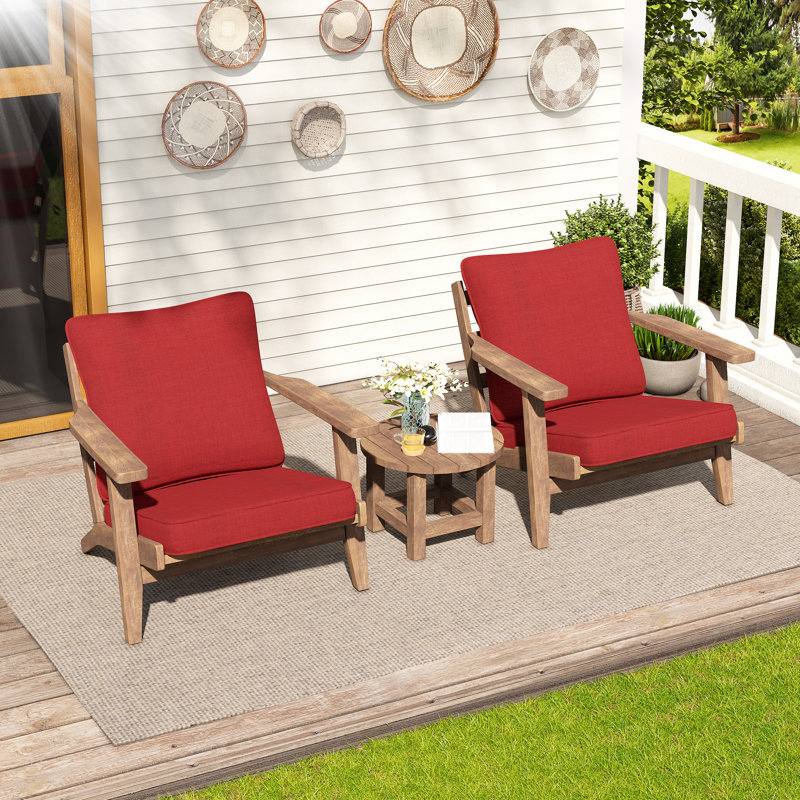 Latitude Run® 4.7'' Thick Outdoor Seat / Back Cushion, Red