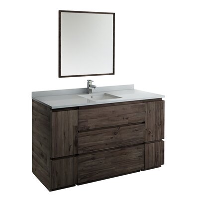 Fresca Formosa 60"" Free-Standing Single Sink Bathroom Vanity Set with Mirror -  FVN31-123612ACA-FC