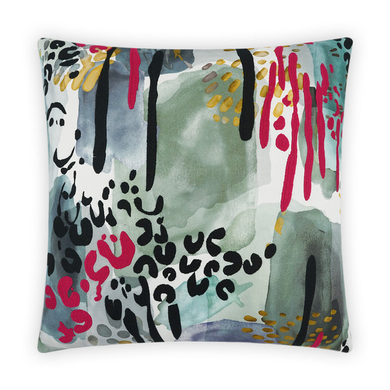 Fauve Square Pillow Cover & Insert, 24"H x 24"W, Oasis