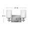Luminaire pour salle de bain 2 lumières Laurel avec abat-jour cylindrique opale gravé-460964616