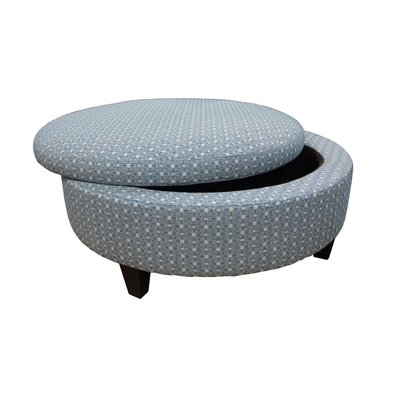 Cibis Upholstered Ottoman, Vibe Solitude Chenille