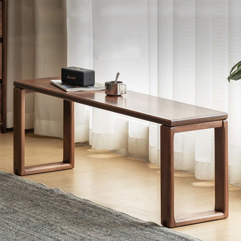Banc en bois massif brun noisette, H 16,93 po x l 55,12 po x P 11,81 po