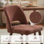  Ensemble de 4 chaises d'appoint rembourrées en chenille avec pieds en bois massif pour salle à manger-1147306445-1147306441