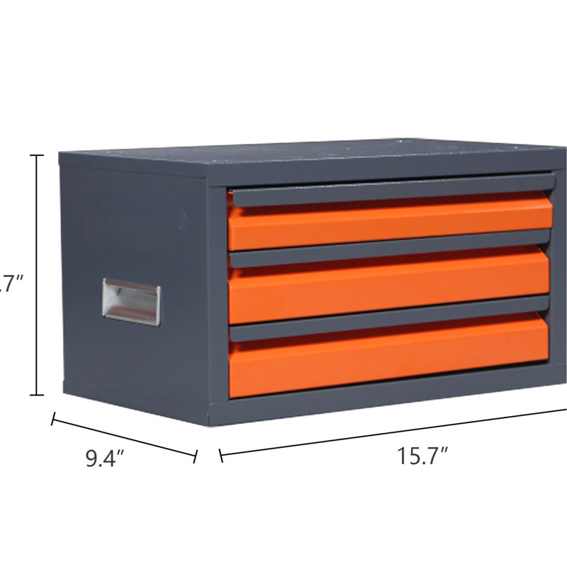 Étui de perceuse à 3 tiroirs - Convient aux embouts, aluminium, cuivre, acier allié doux, bois. Fabrication en acier. Fabrication solide de 15,7 po x l 9,4 po x H 11,8 po.