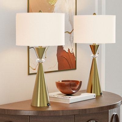 Warrnambool 28.25" Nickel Table Lamp Set with USB