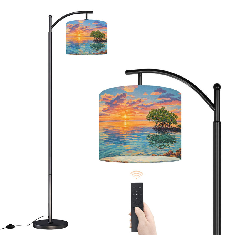 Lampe sur pied à arc avec abat-jour réglable Magnifique lampe sur pied hummock Sunset Keys de Florida