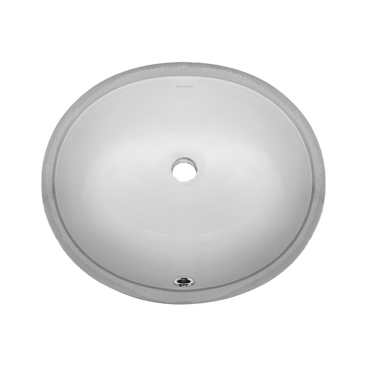 Whitehaus Collection Isabella Plus 13'' White Vitreous China Oval Bathroom Sink with Overflow