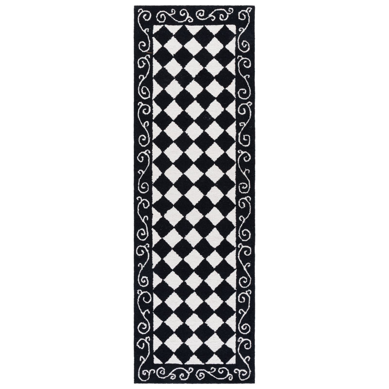 Brayton Hand Hooked Wool Geometric Rug, Runner 2'6" x 8'