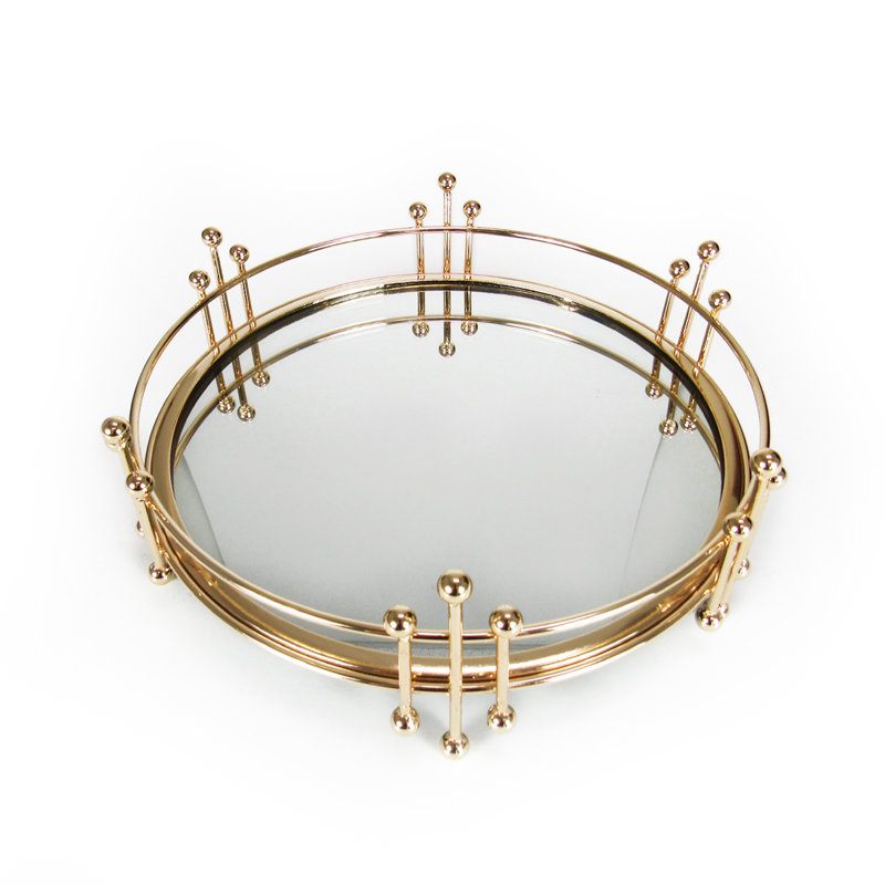 Gorlest Tray, 3.5" H x 10" W x 10" L, Gold